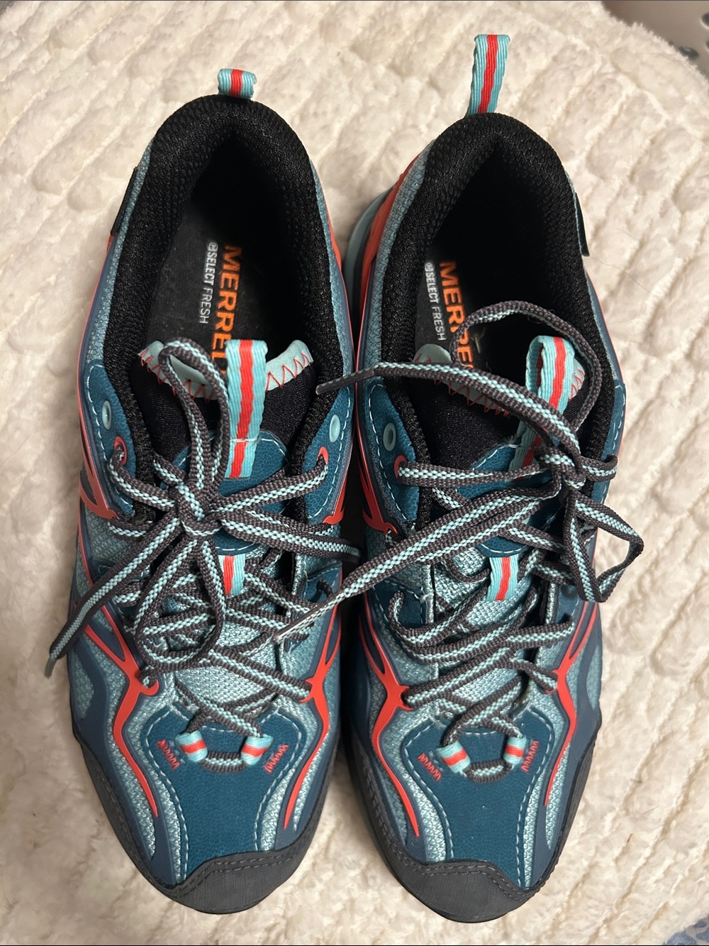 Merrell Women’s Teal and Coral Athletic Trail Shoes